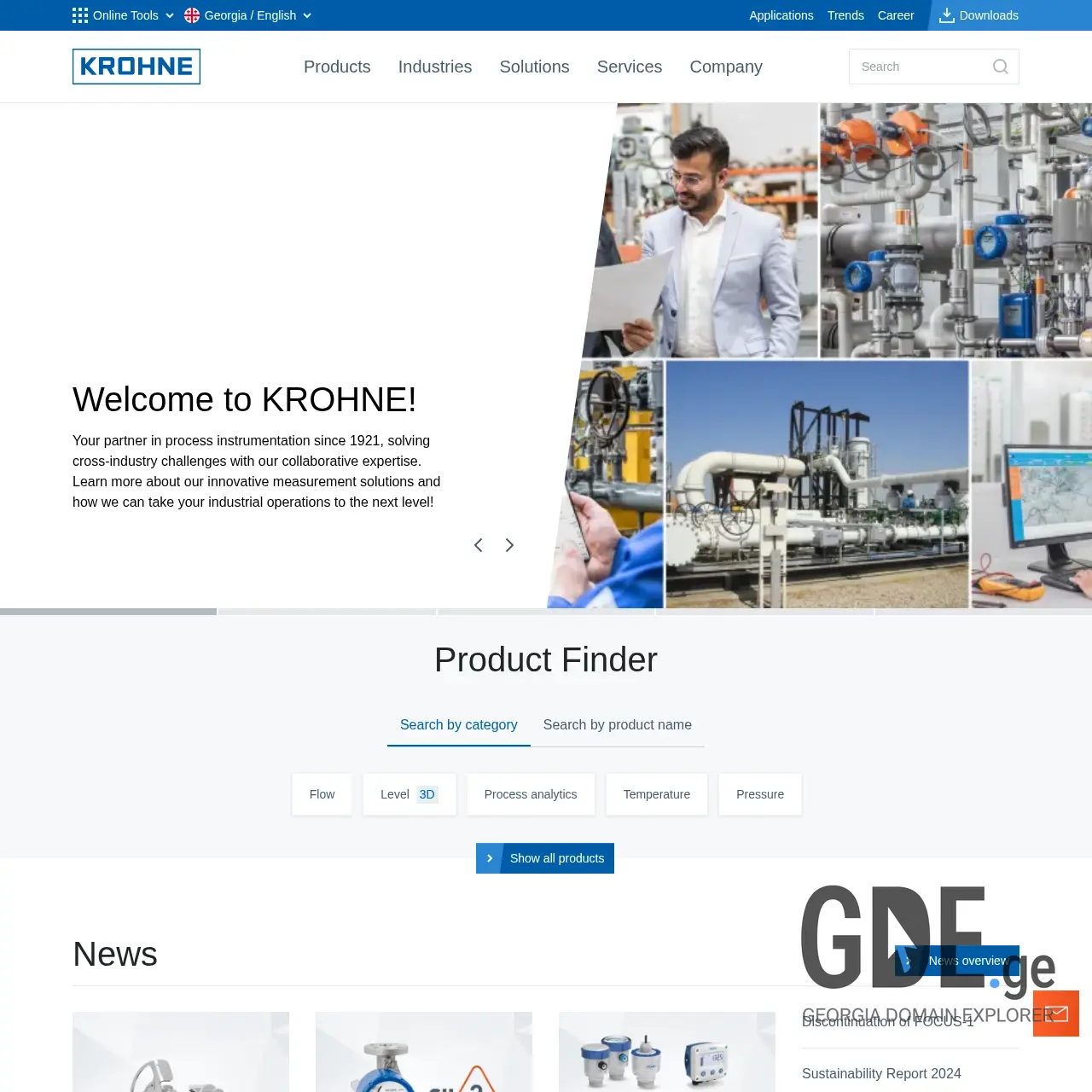 Screenshot of the site krohne.ge at 2026-03-30