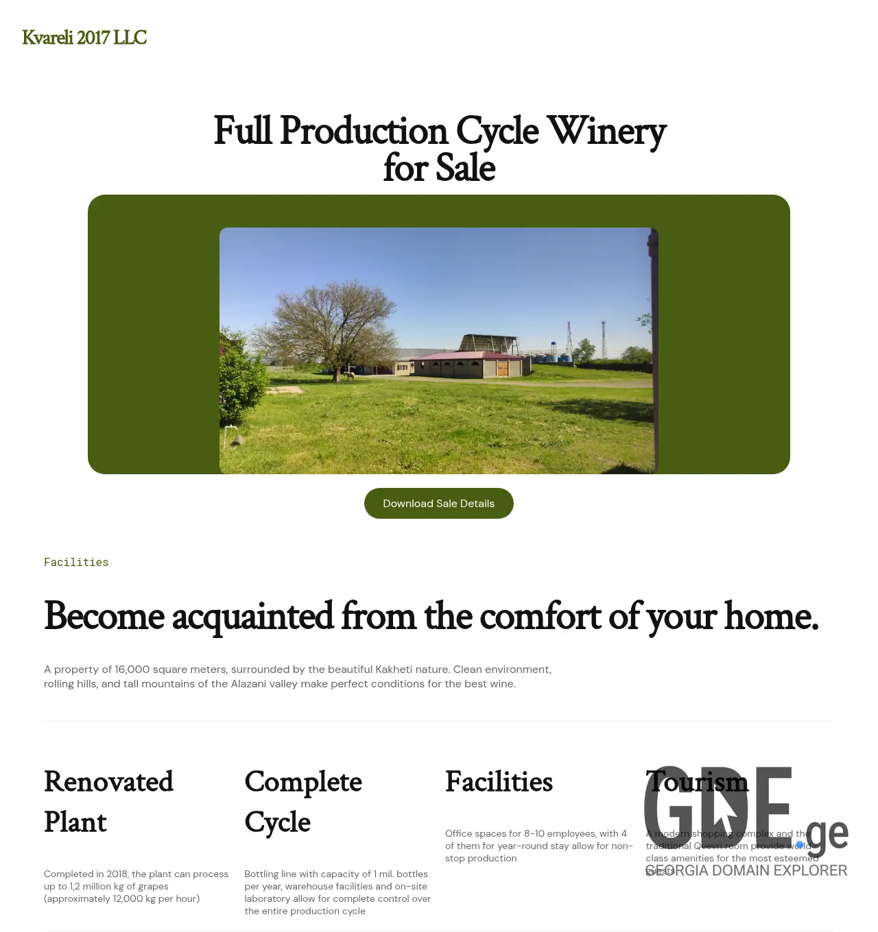 Screenshot of the site kvareli-wine.ge at 2026-04-08