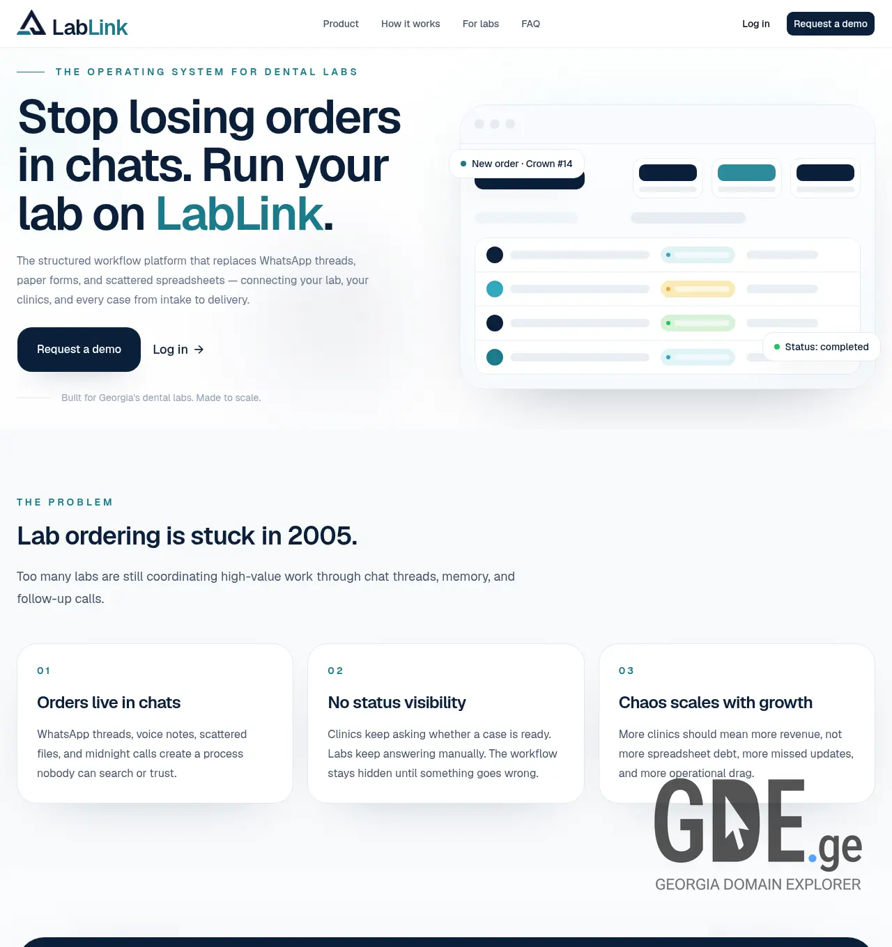 Screenshot of the site lablink.ge at 2026-04-24
