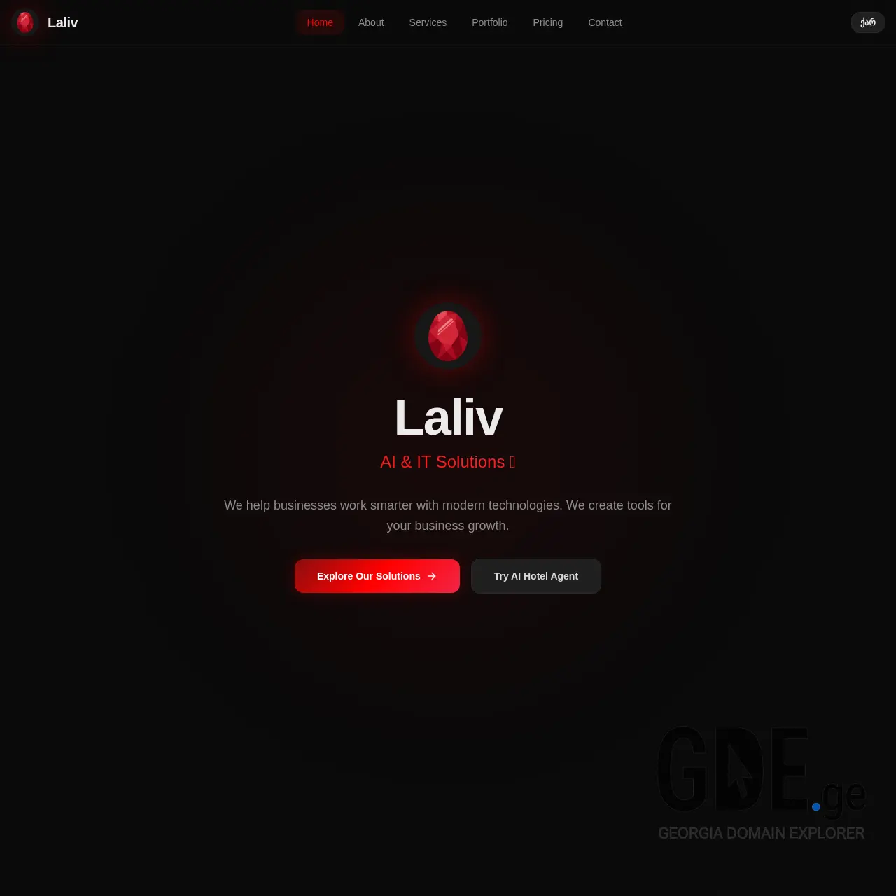 Screenshot of the site laliv.ge at 2026-03-13