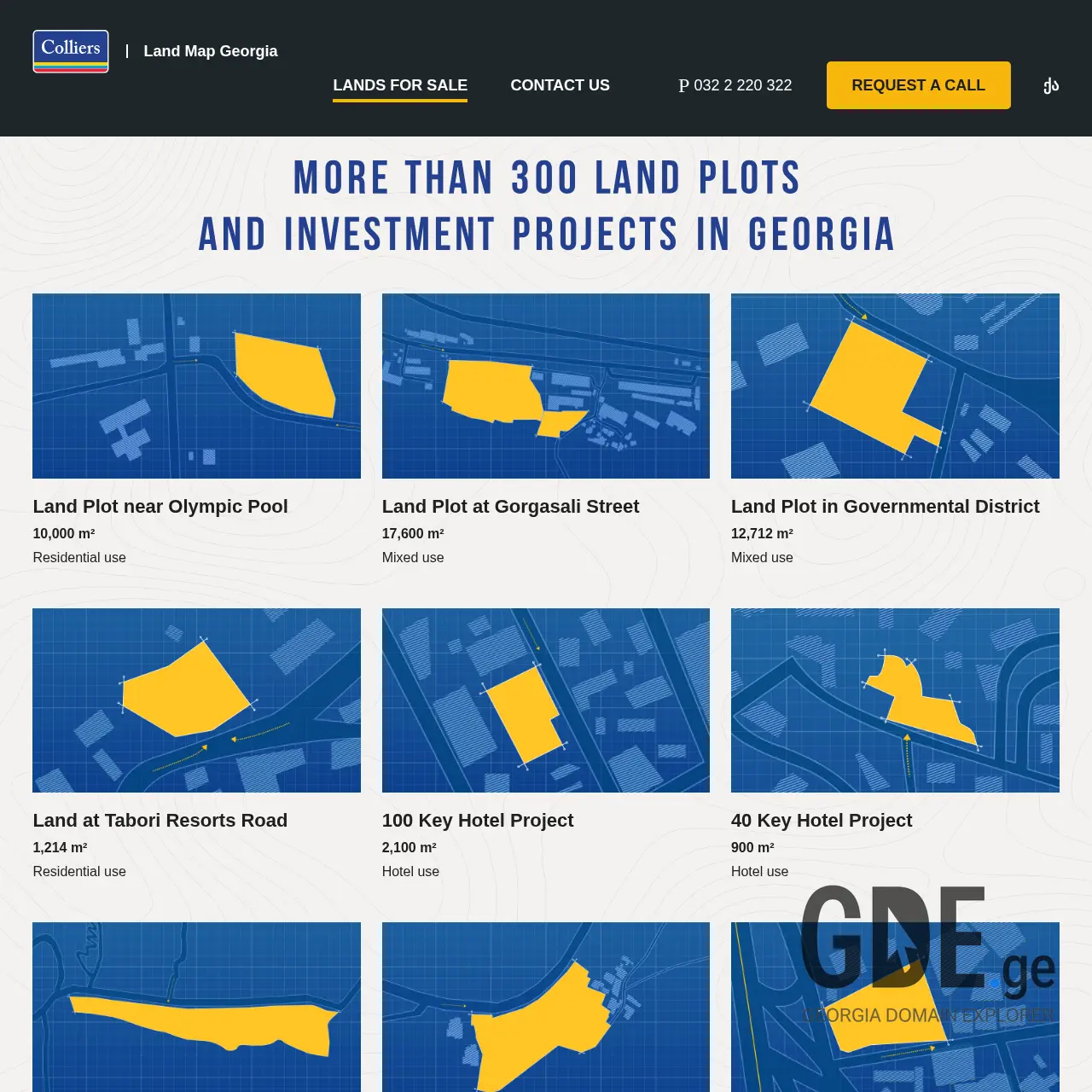Screenshot of the site landsmap.ge at 2026-03-30