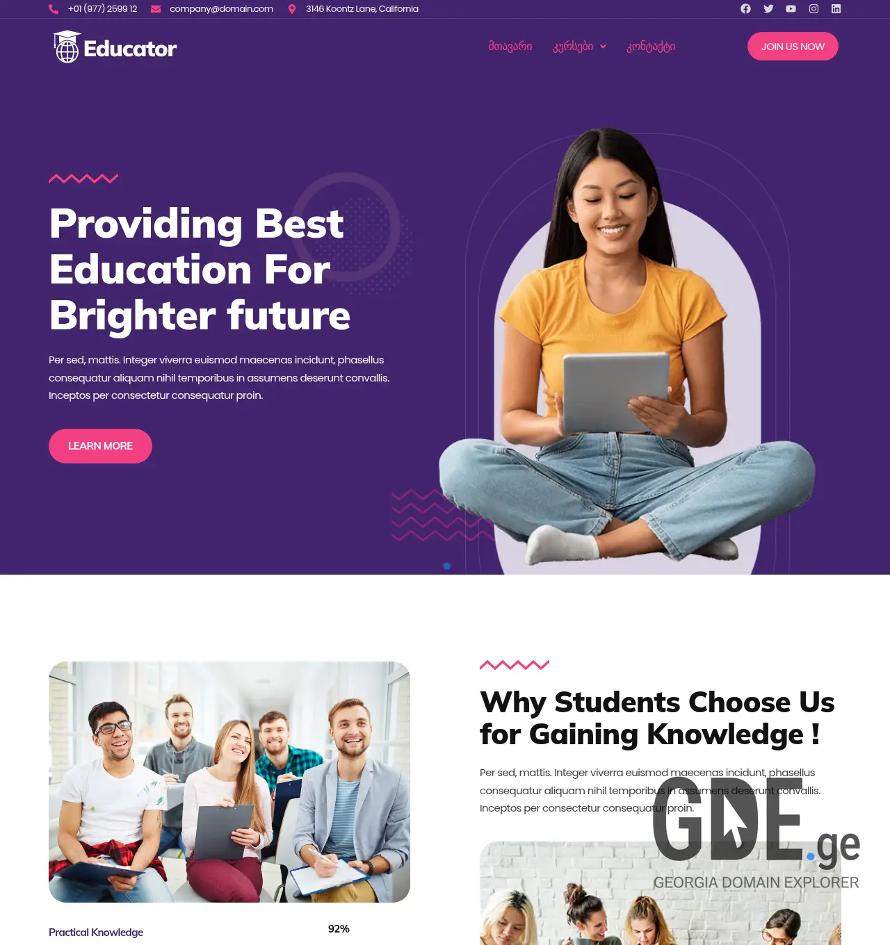 Screenshot of the site languagehub.ge at 2026-06-18