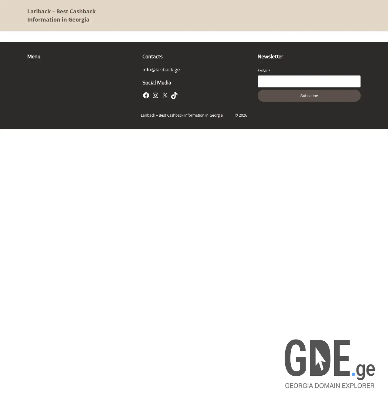 Screenshot of the site lariback.ge at 2026-05-13