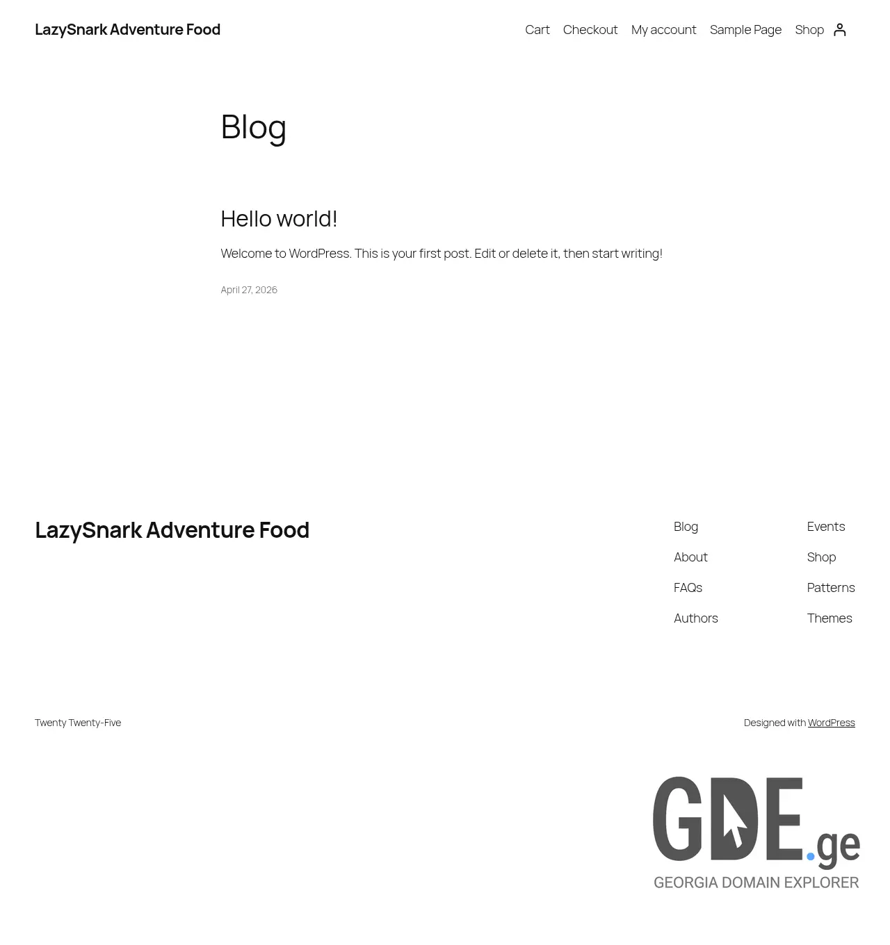 Screenshot of the site lazysnark.ge at 2026-04-28
