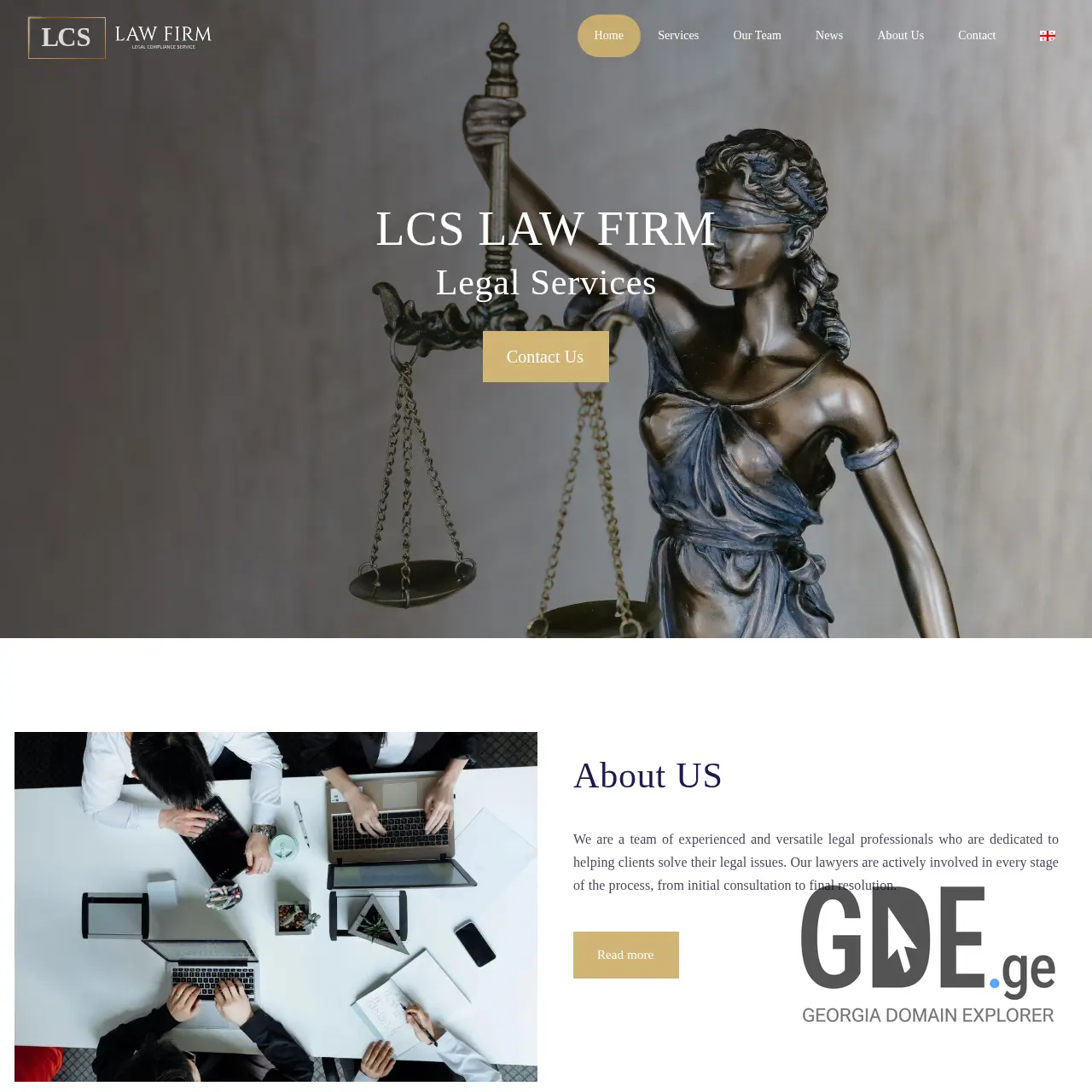 Screenshot of the site lcslaw.ge at 2026-03-26