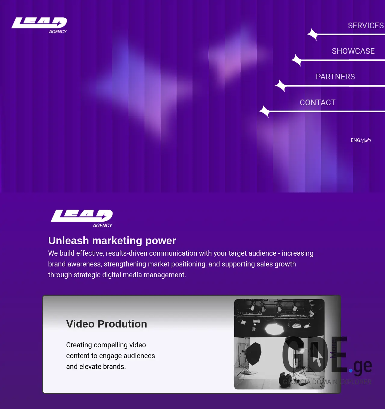 Screenshot of the site leadagency.ge at 2026-06-18