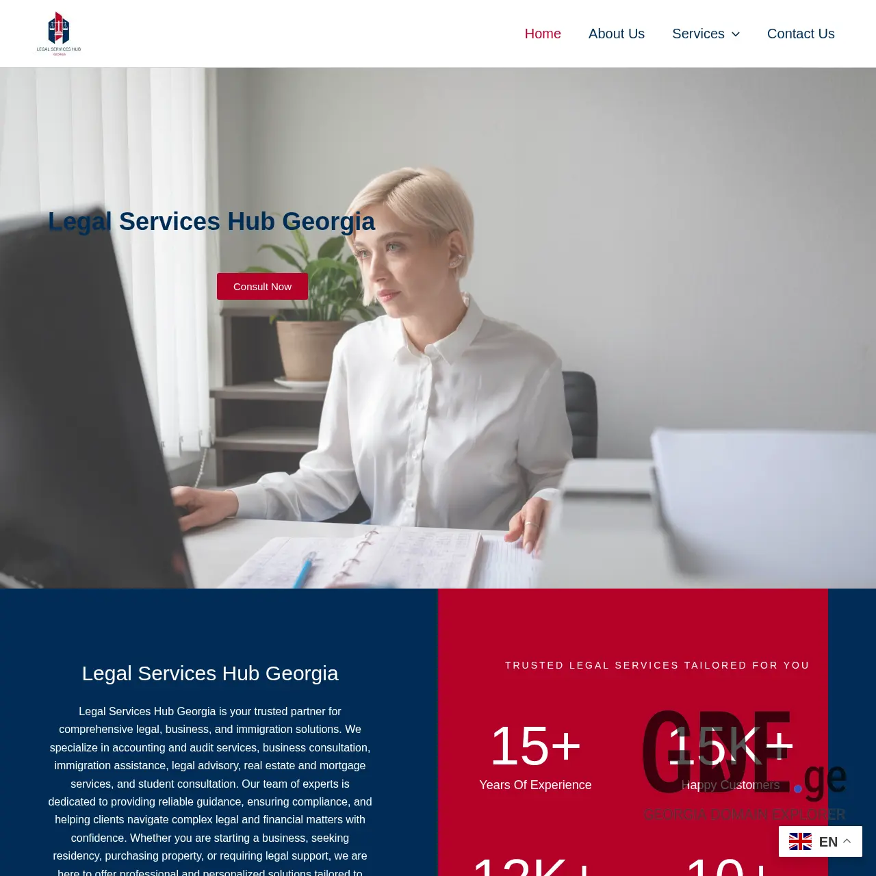 Screenshot of the site legalserviceshub.ge at 2026-03-28