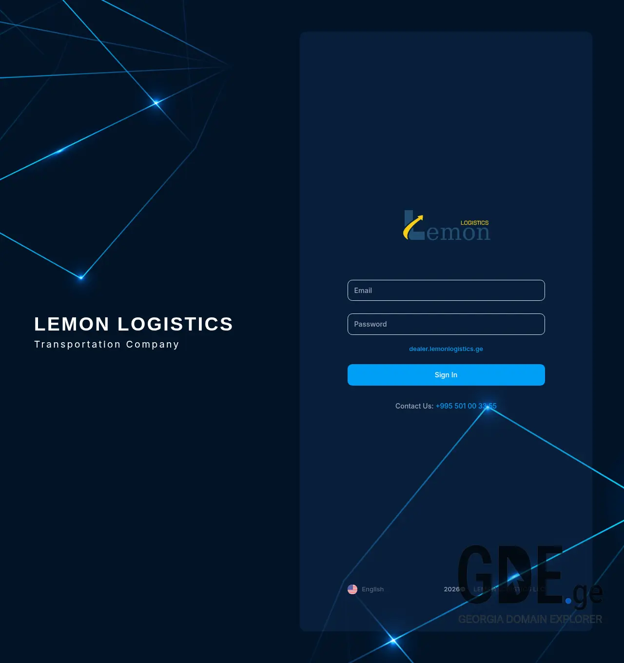 Screenshot of the site lemonlogistics.ge at 2026-04-27