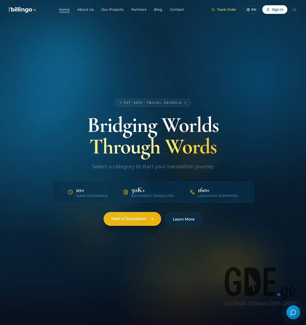Screenshot of the site linguafranca.ge at 2026-06-25