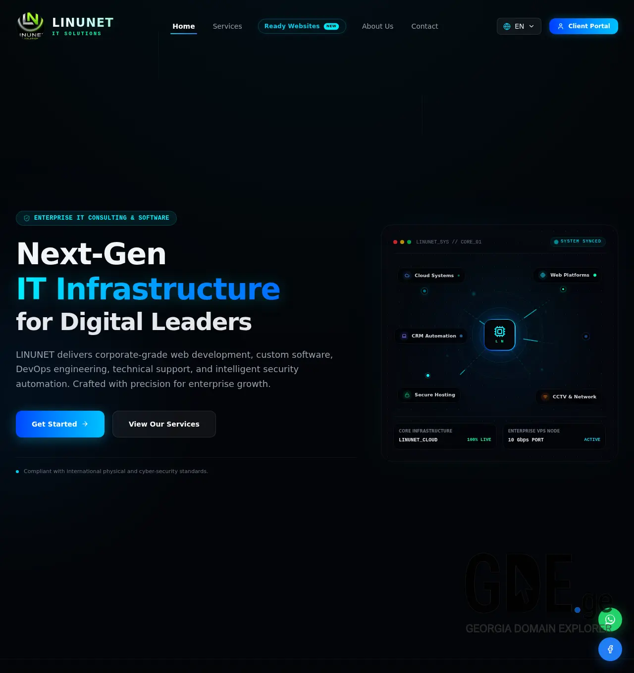 Screenshot of the site linunet.ge at 2026-06-11
