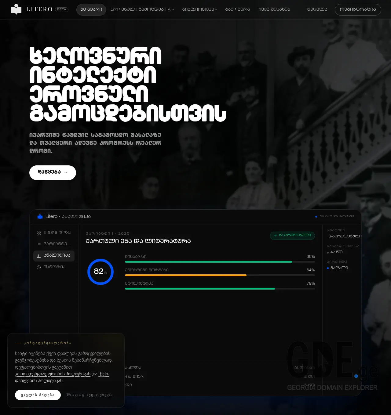Screenshot of the site litero.ge at 2026-06-24