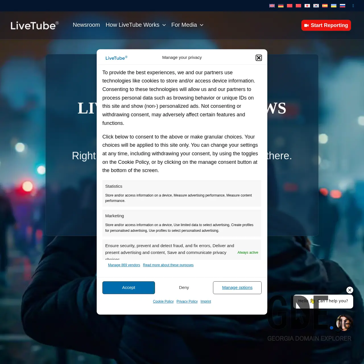 Screenshot of the site livetube.ge at 2026-03-30