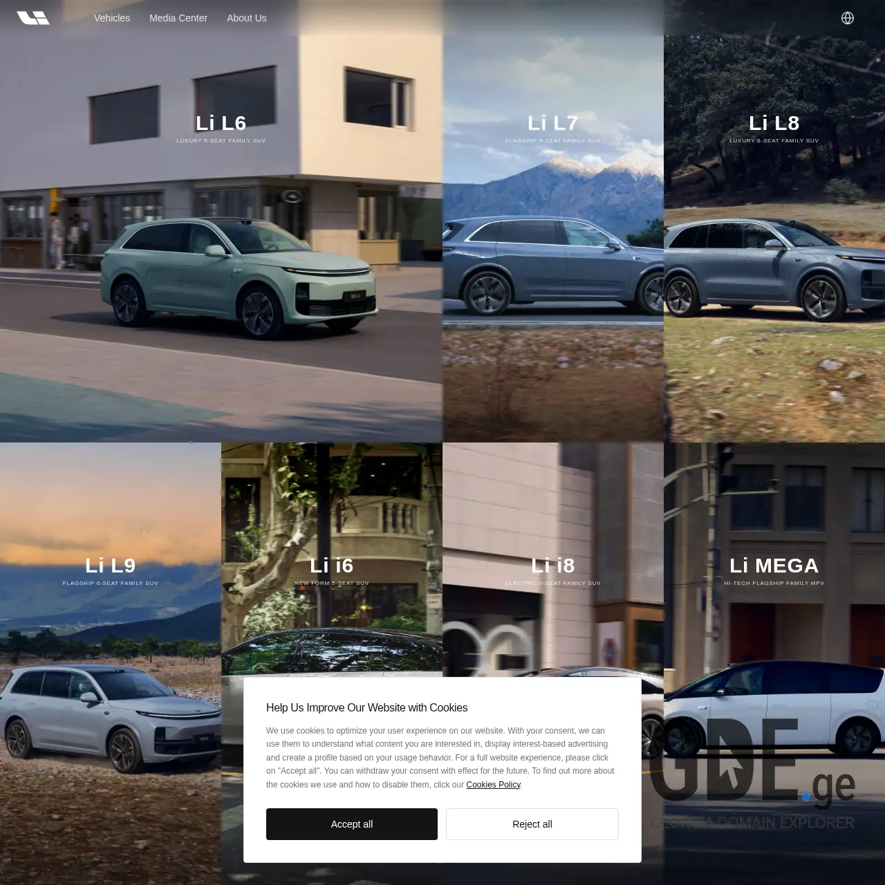 Screenshot of the site lixiangauto.ge at 2026-04-01