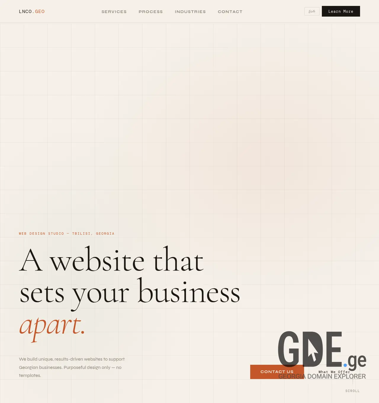 Screenshot of the site lnco.ge at 2026-07-05