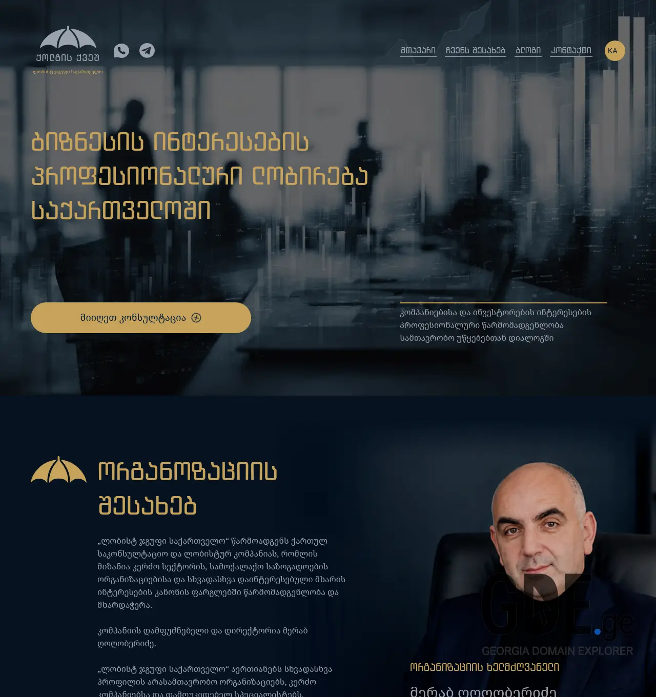 Screenshot of the site lobbygroup.ge at 2026-06-21