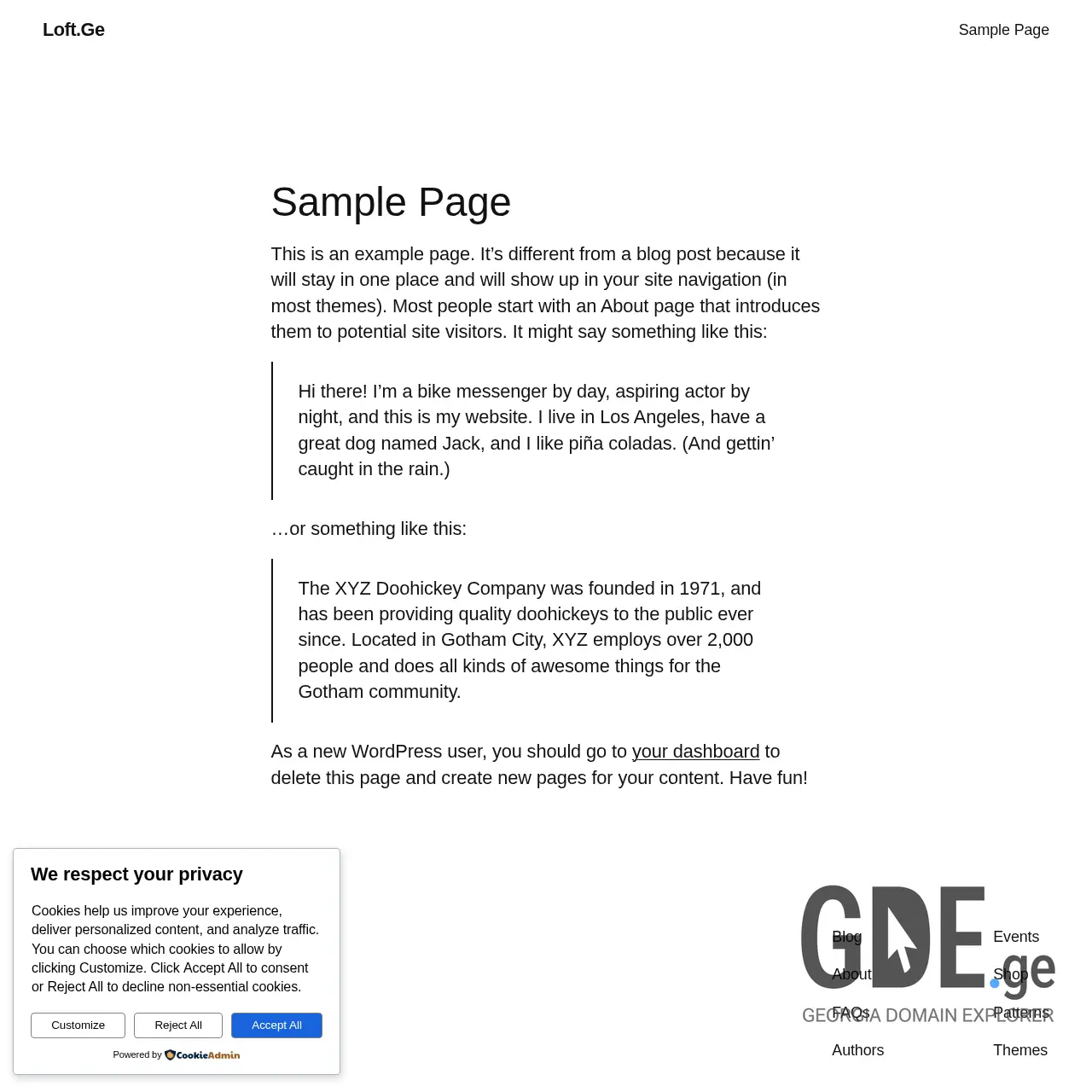 Screenshot of the site loft.ge at 2026-03-01