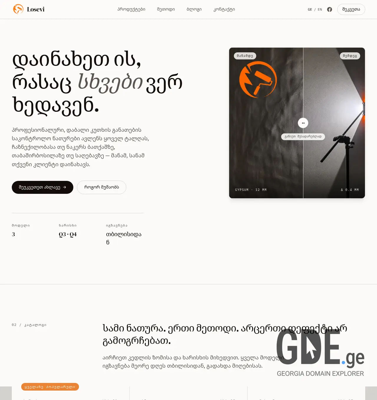 Screenshot of the site losevi.ge at 2026-07-07