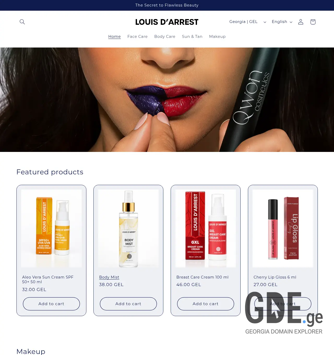 Screenshot of the site louisdarrest.ge at 2026-05-12