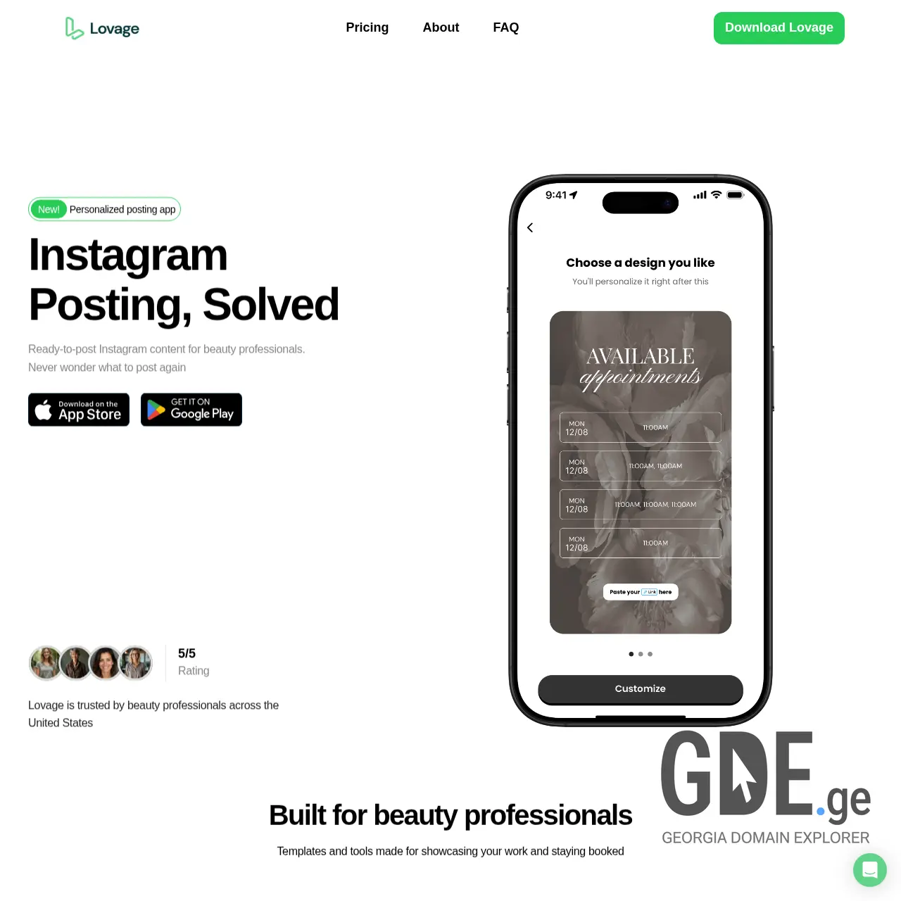 Screenshot of the site lova.ge at 2026-03-28