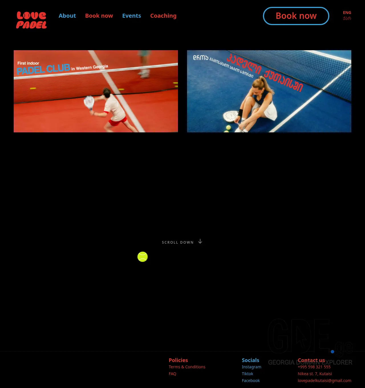 Screenshot of the site lovepadel.ge at 2026-04-12