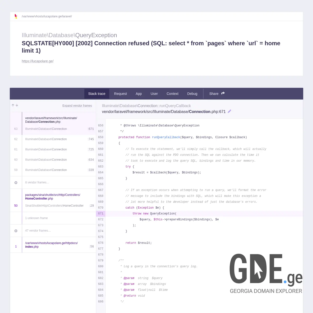 Screenshot of the site lucapolare.ge at 2026-03-25