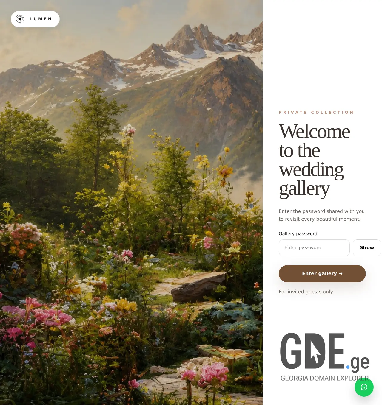Screenshot of the site lumenwedding.ge at 2026-06-23