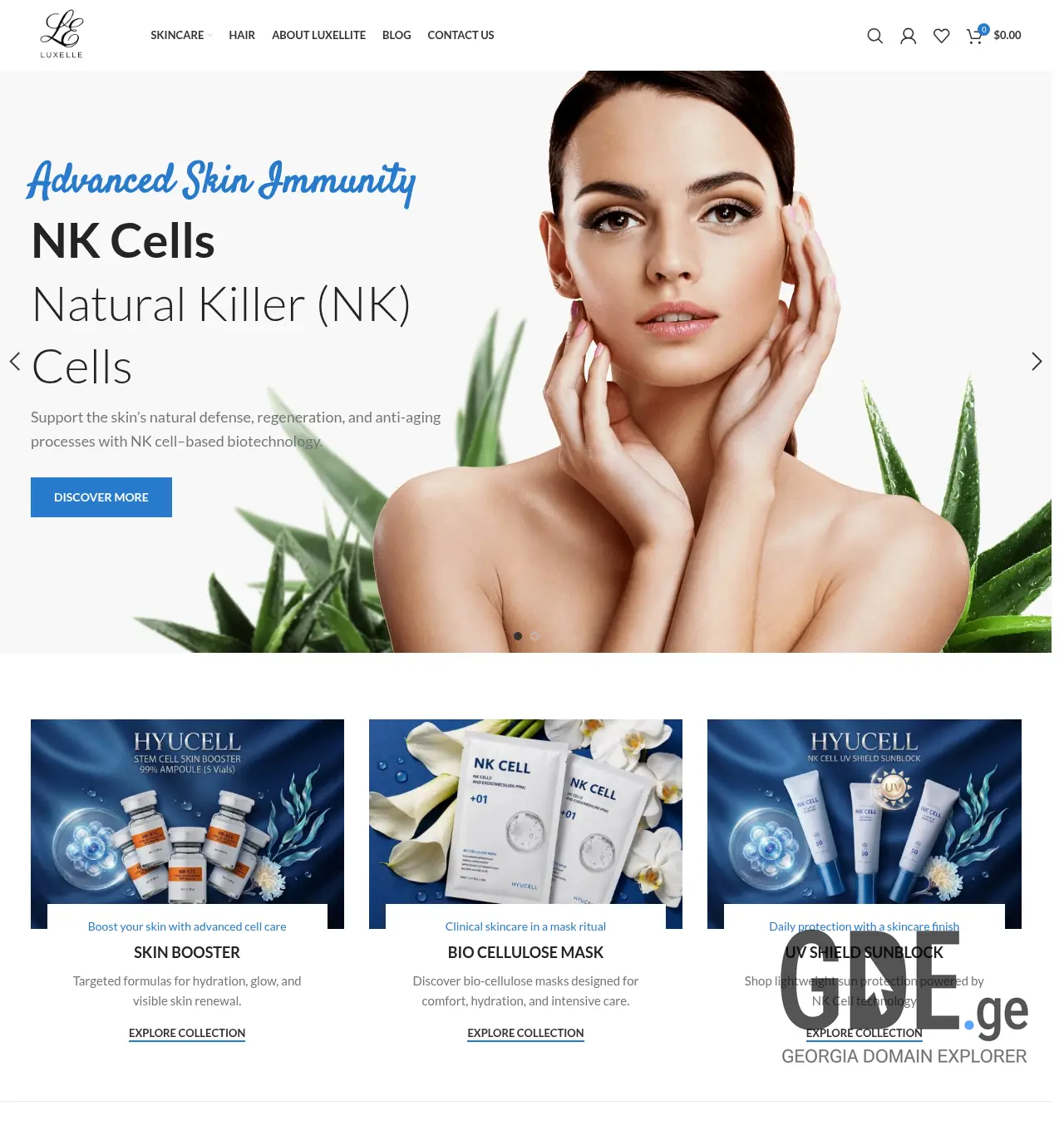 Screenshot of the site luxelle.ge at 2026-05-05