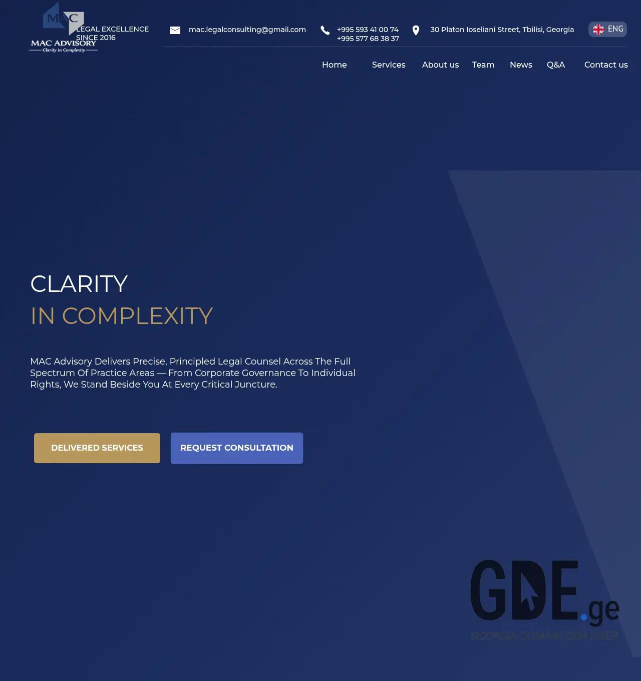 Screenshot of the site macadvisory.ge at 2026-06-04