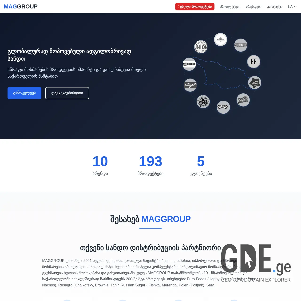 Screenshot of the site maggroup.ge at 2026-03-27