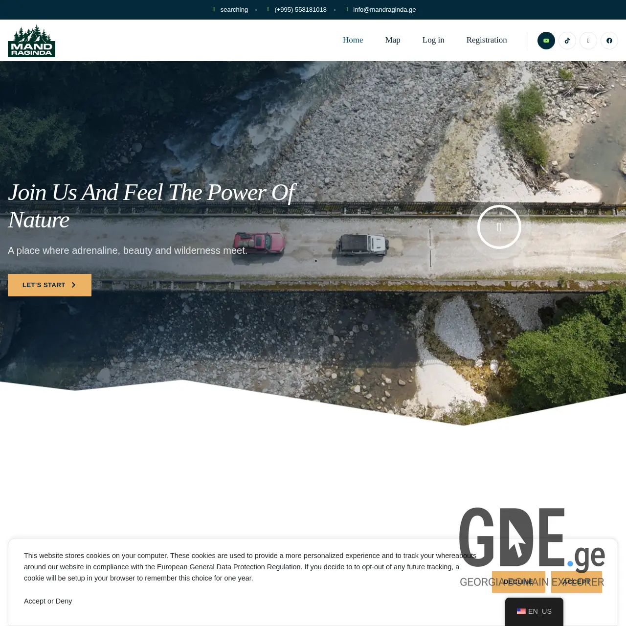 Screenshot of the site mandraginda.ge at 2026-03-28