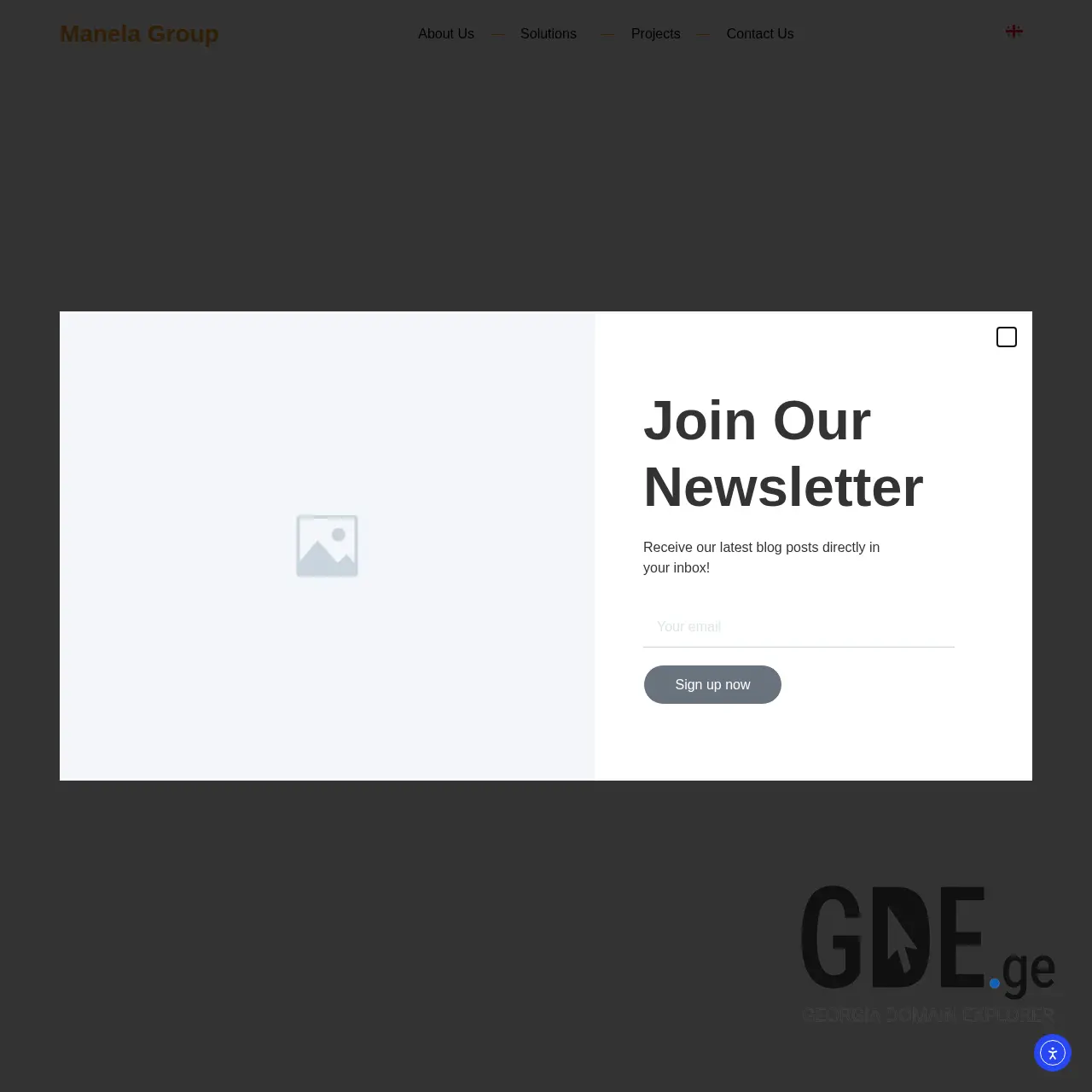 Screenshot of the site manelagroup.ge at 2026-03-28