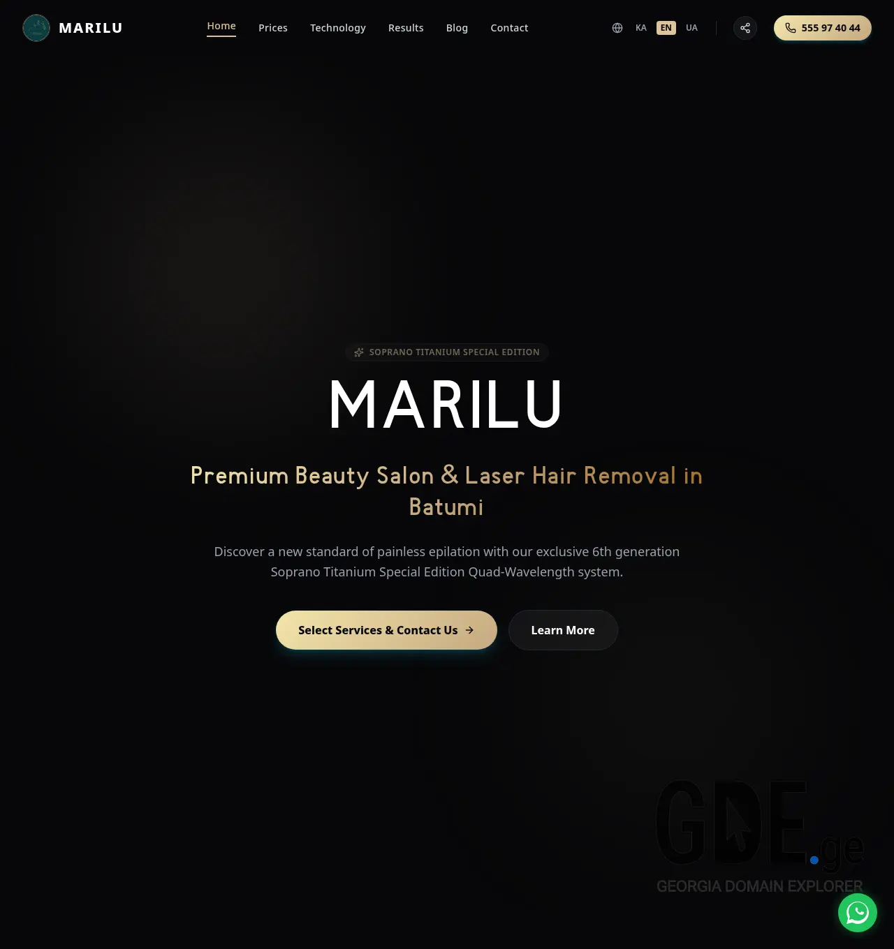 Screenshot of the site marilu.ge at 2026-06-12