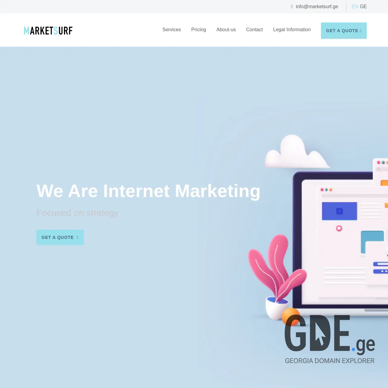 Screenshot of the site marketsurf.ge at 2026-03-30