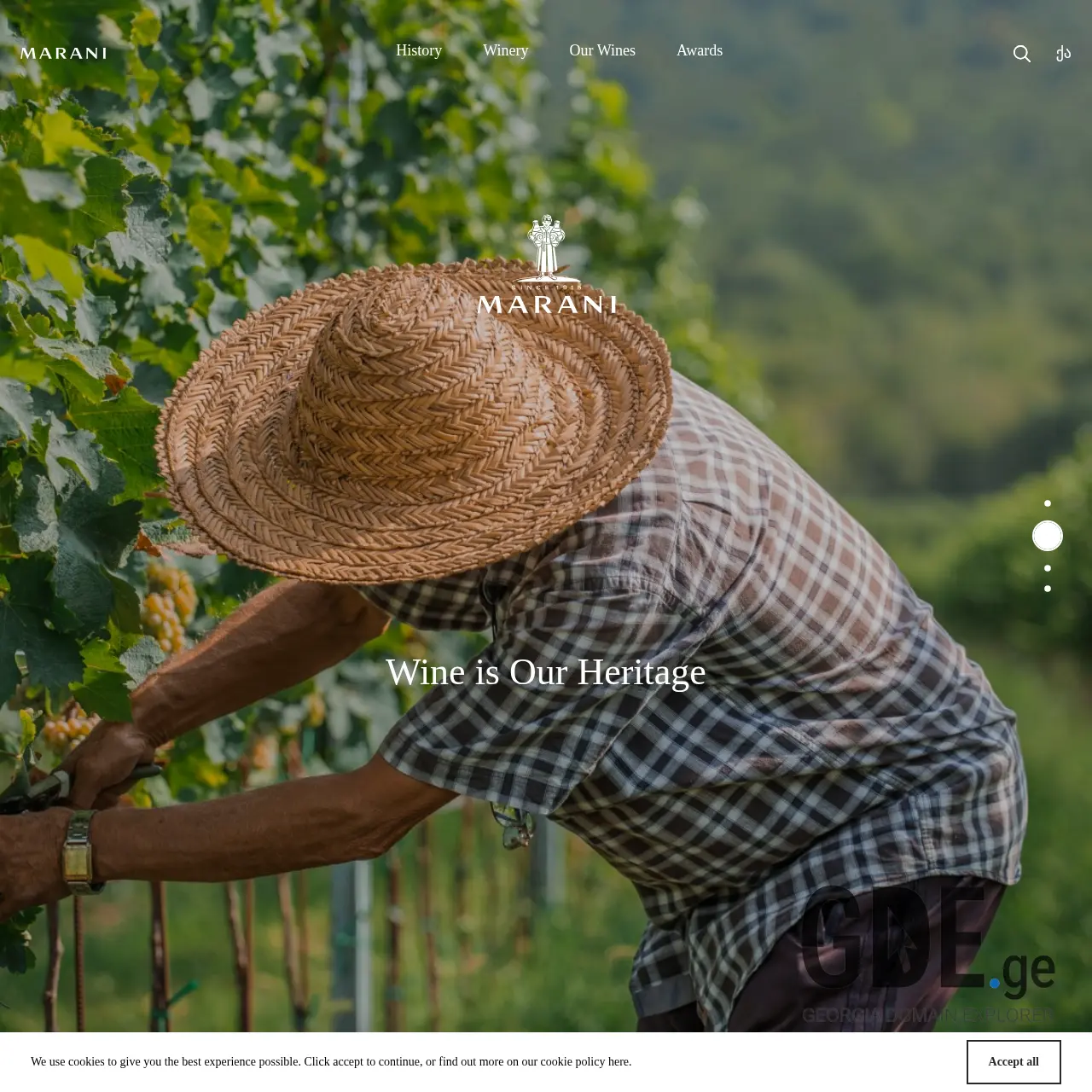 Screenshot of the site marnis.ge at 2026-03-28