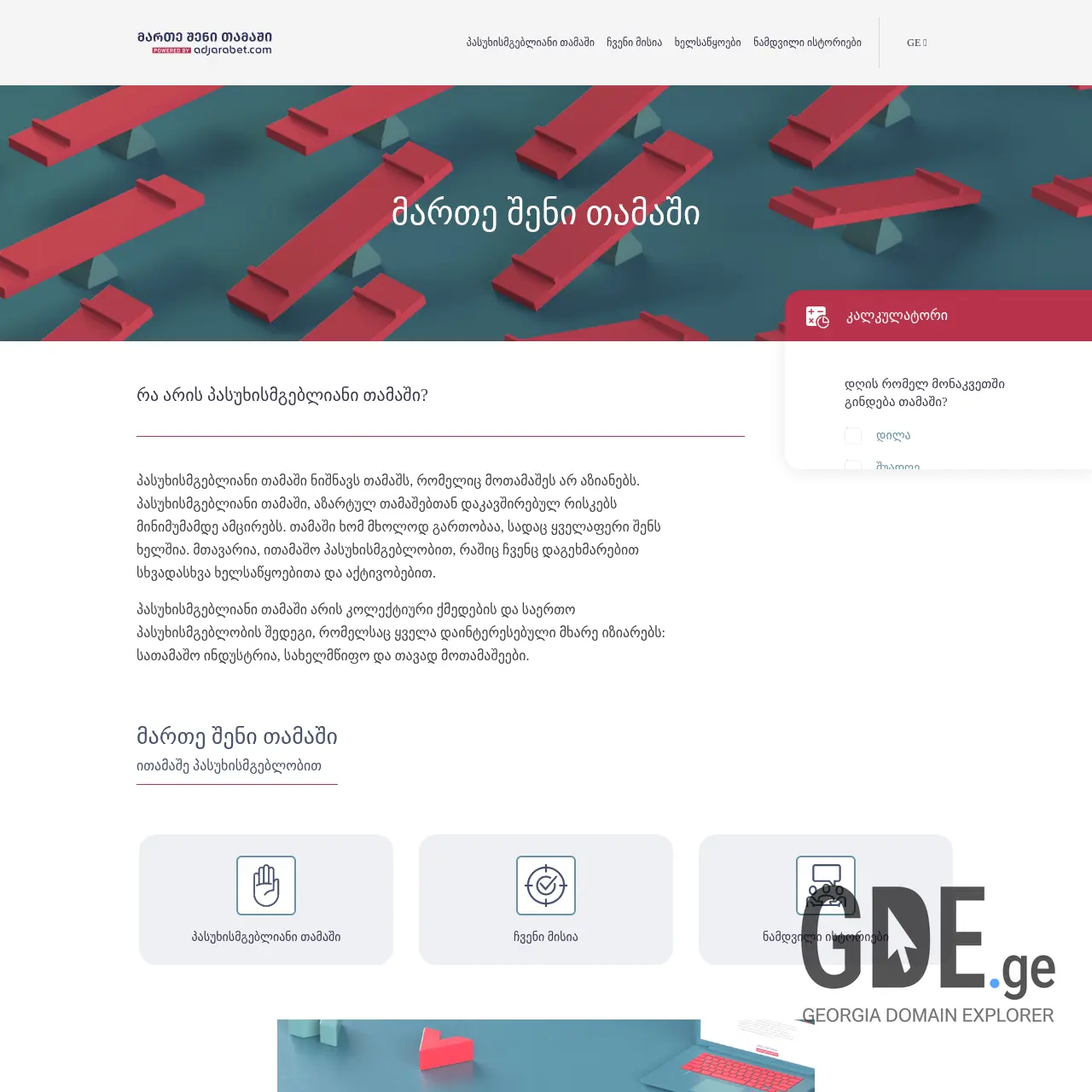 Screenshot of the site martetamashi.ge at 2026-03-30