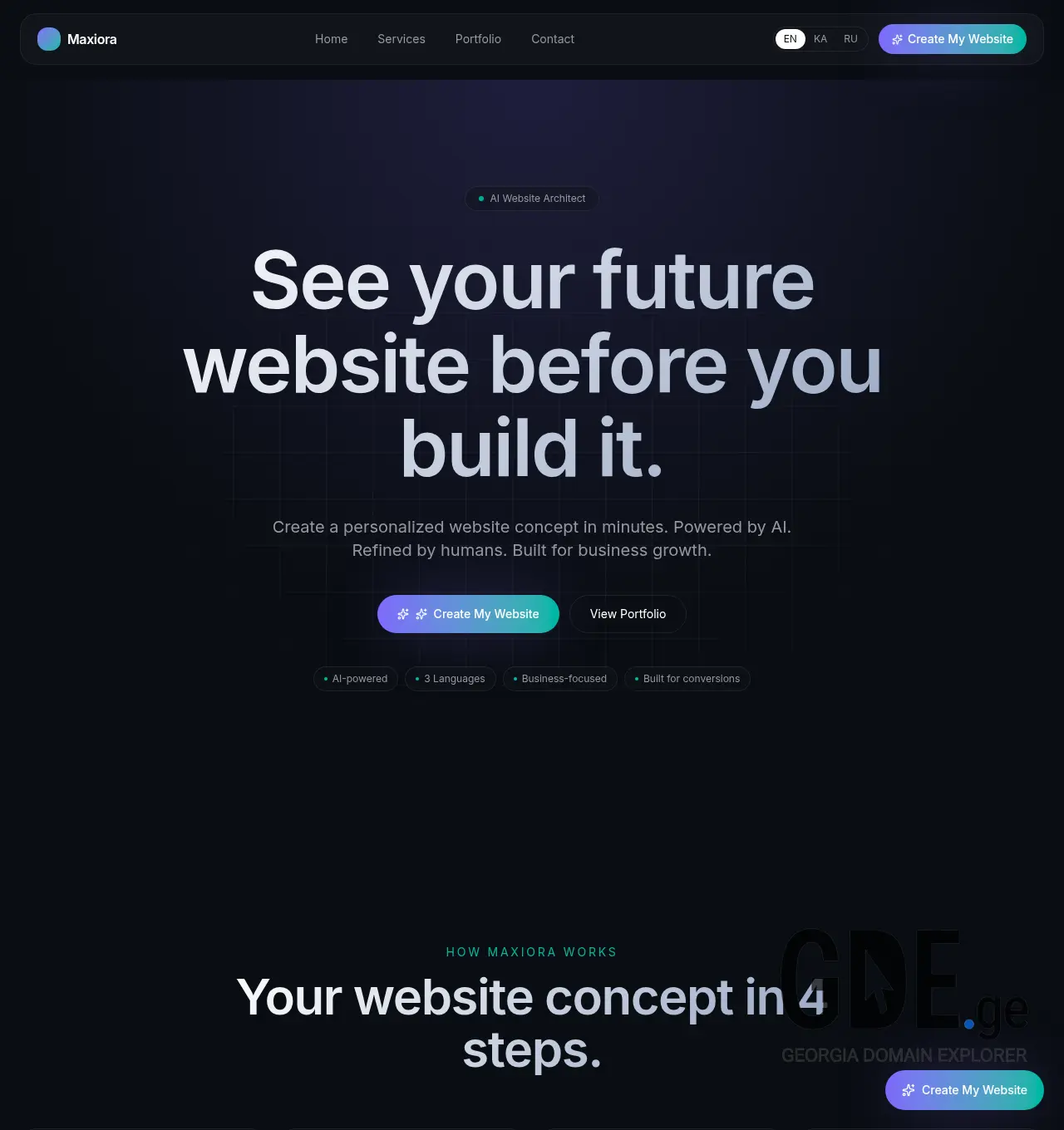 Screenshot of the site maxiora.ge at 2026-06-10