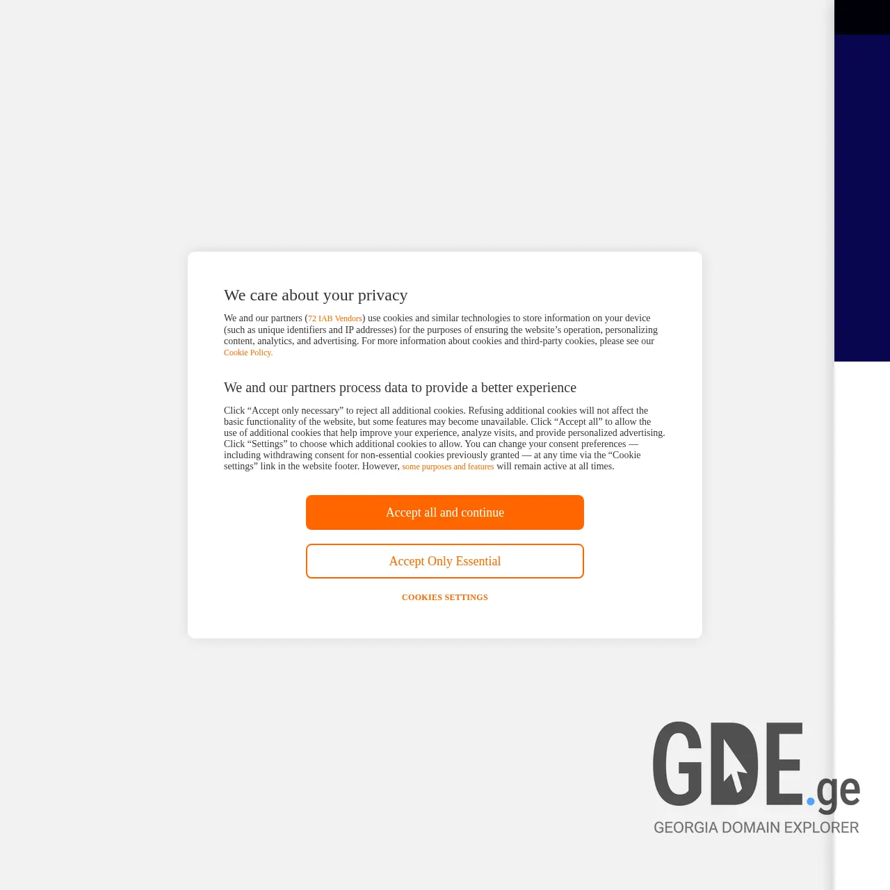 Screenshot of the site megogo.ge at 2026-03-28