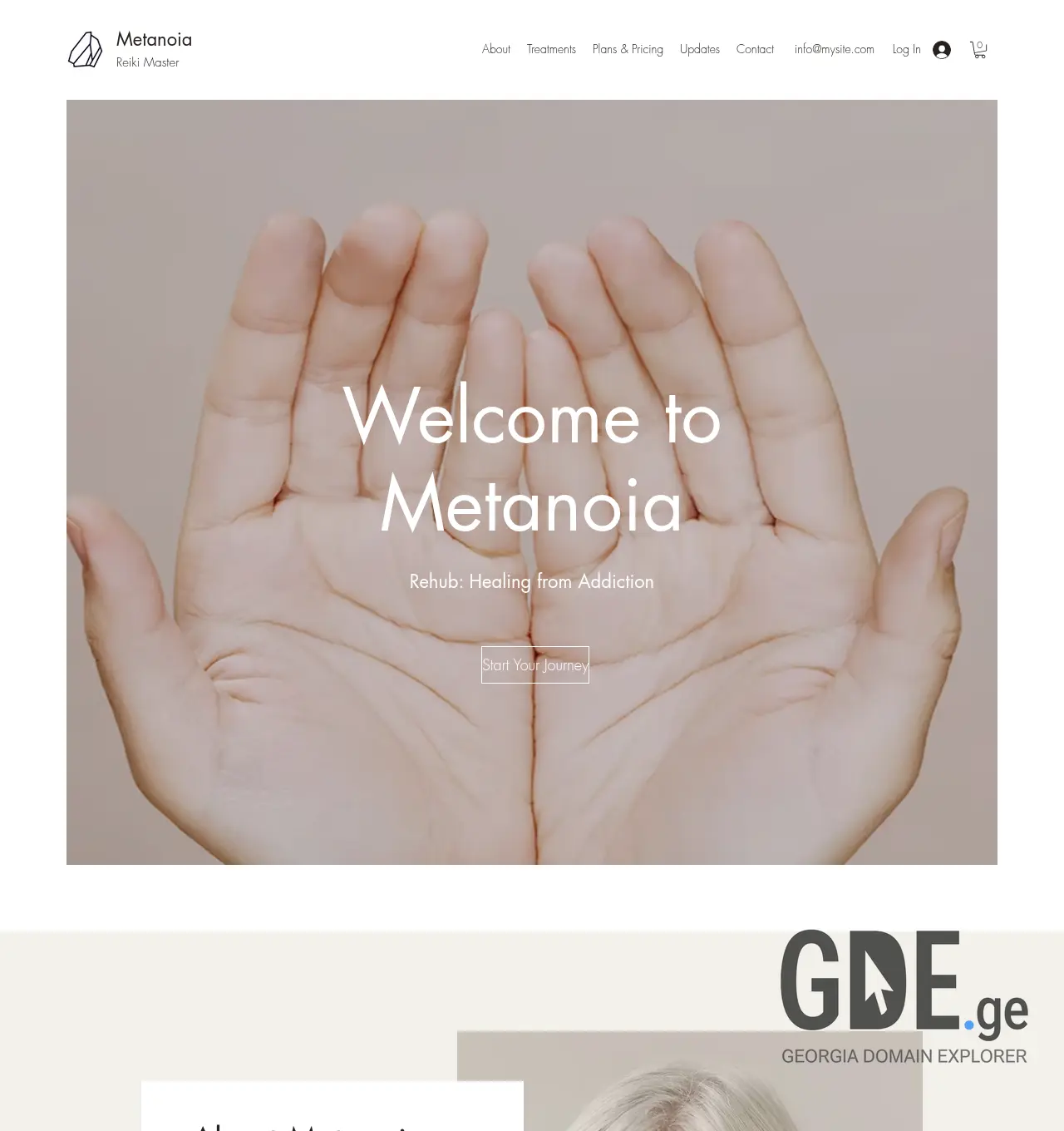 Screenshot of the site metanoia.ge at 2026-04-12
