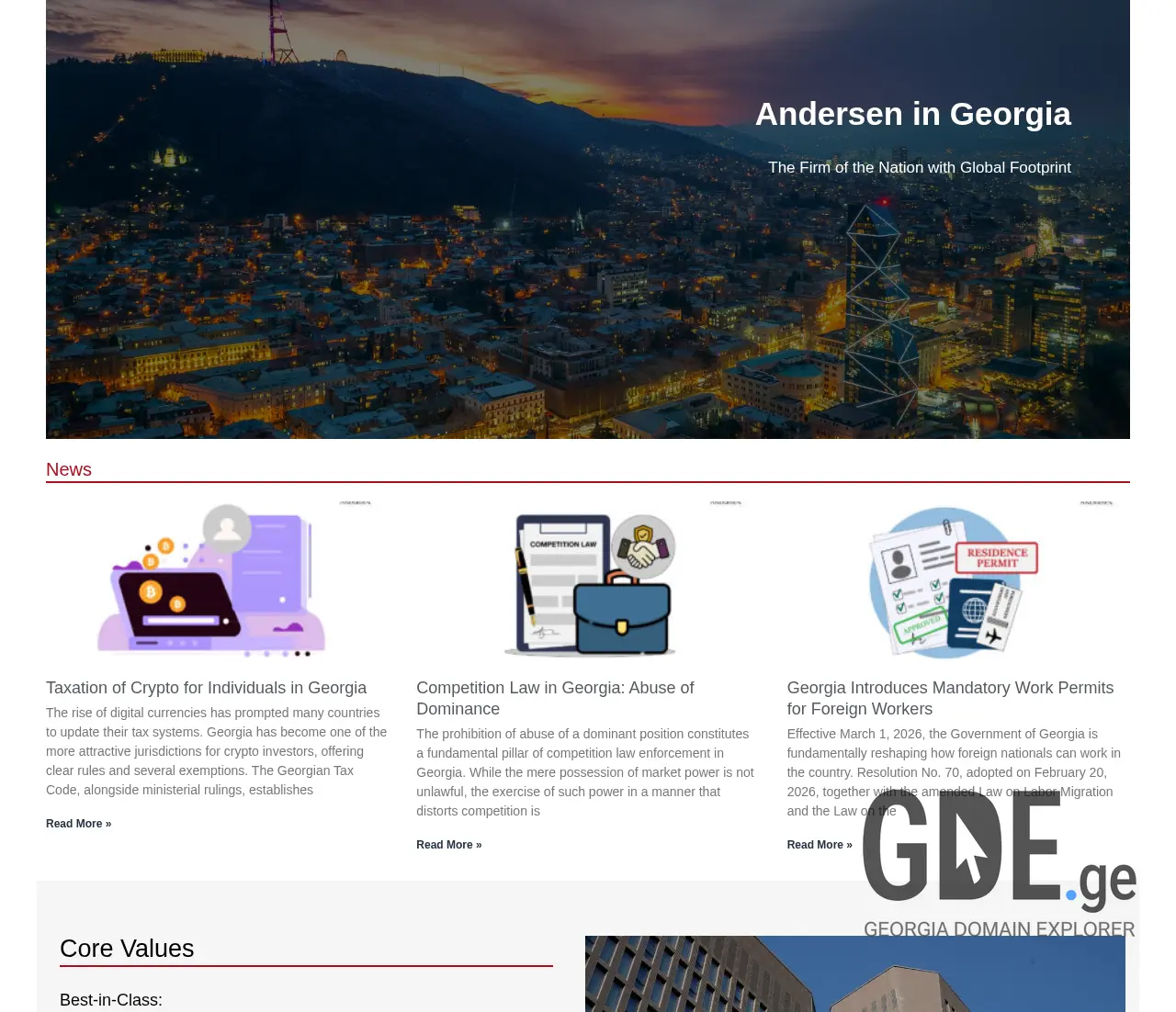 Screenshot of the site mglaw.ge at 2026-03-30