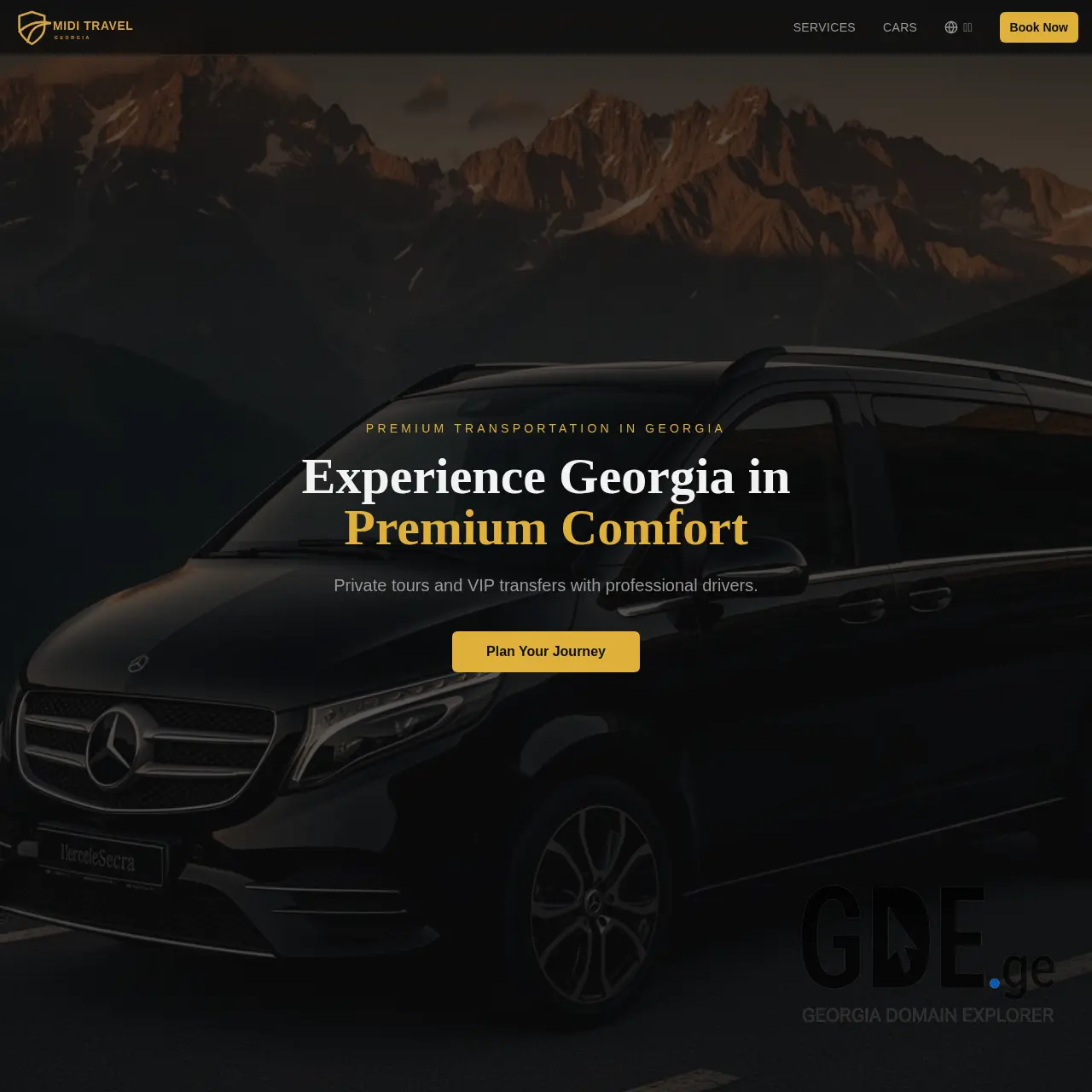 Screenshot of the site miditravel.ge at 2026-04-01