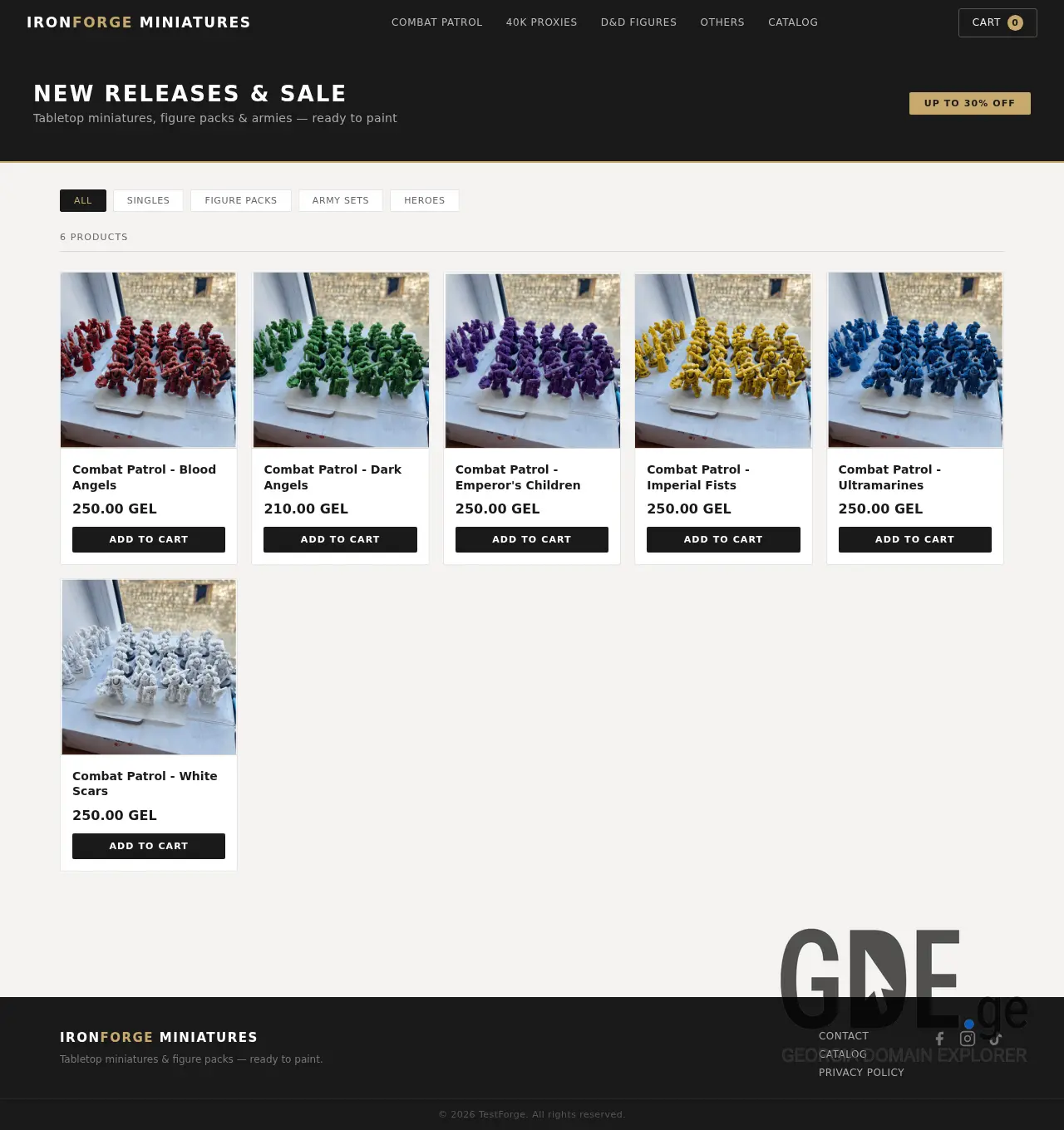 Screenshot of the site miniforge.ge at 2026-05-21