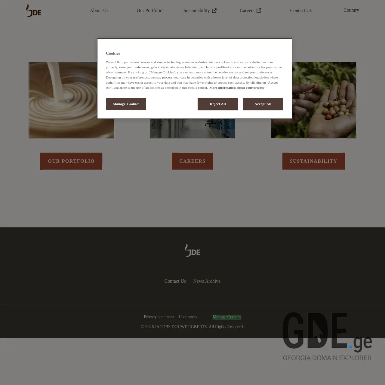Screenshot of the site moccona.ge at 2026-03-28