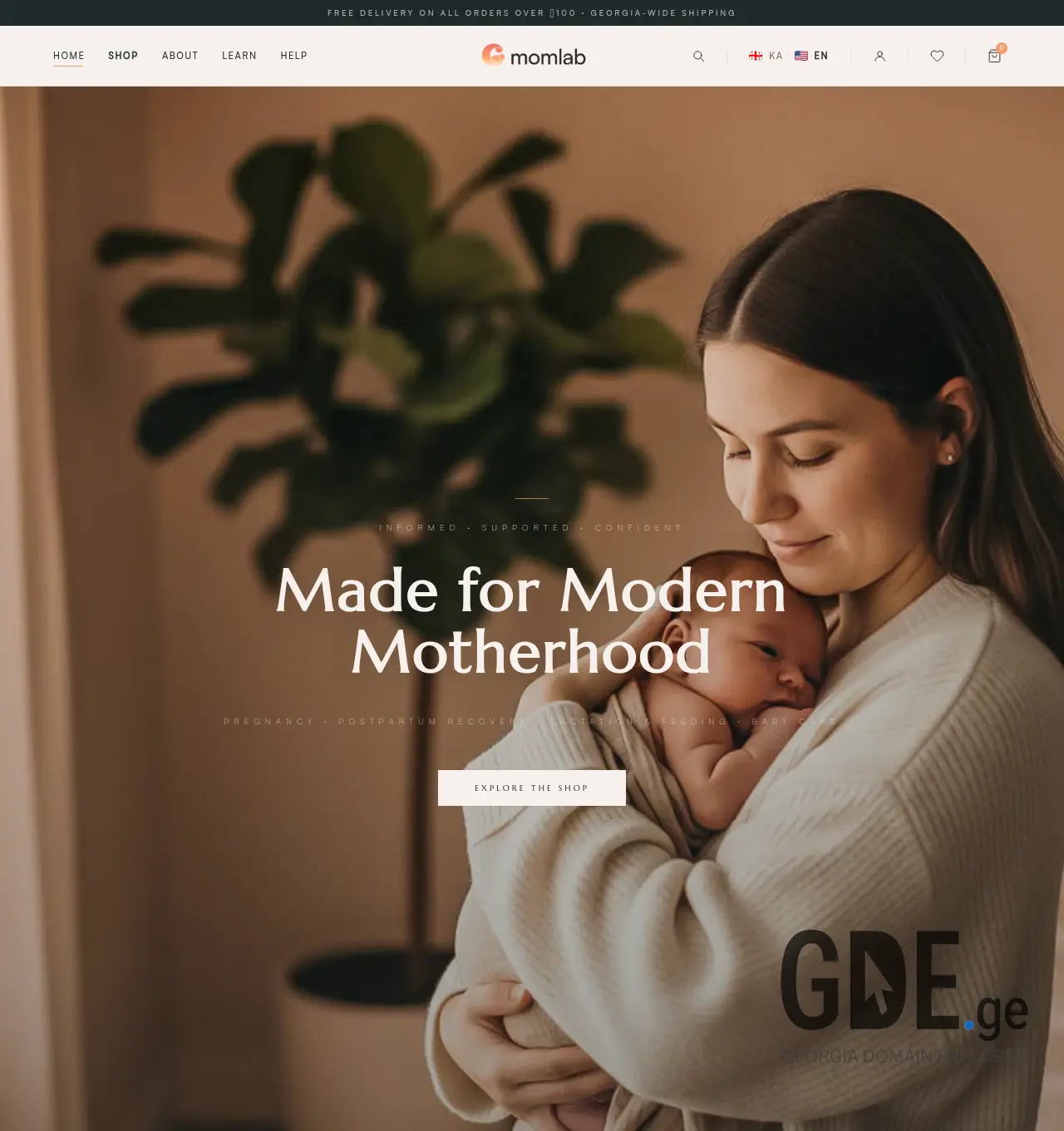 Screenshot of the site momlab.ge at 2026-06-09