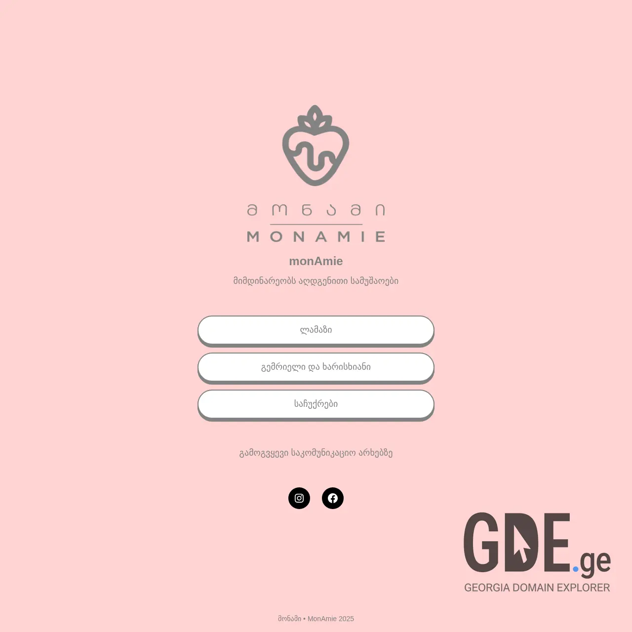 Screenshot of the site monamie.ge at 2026-03-01