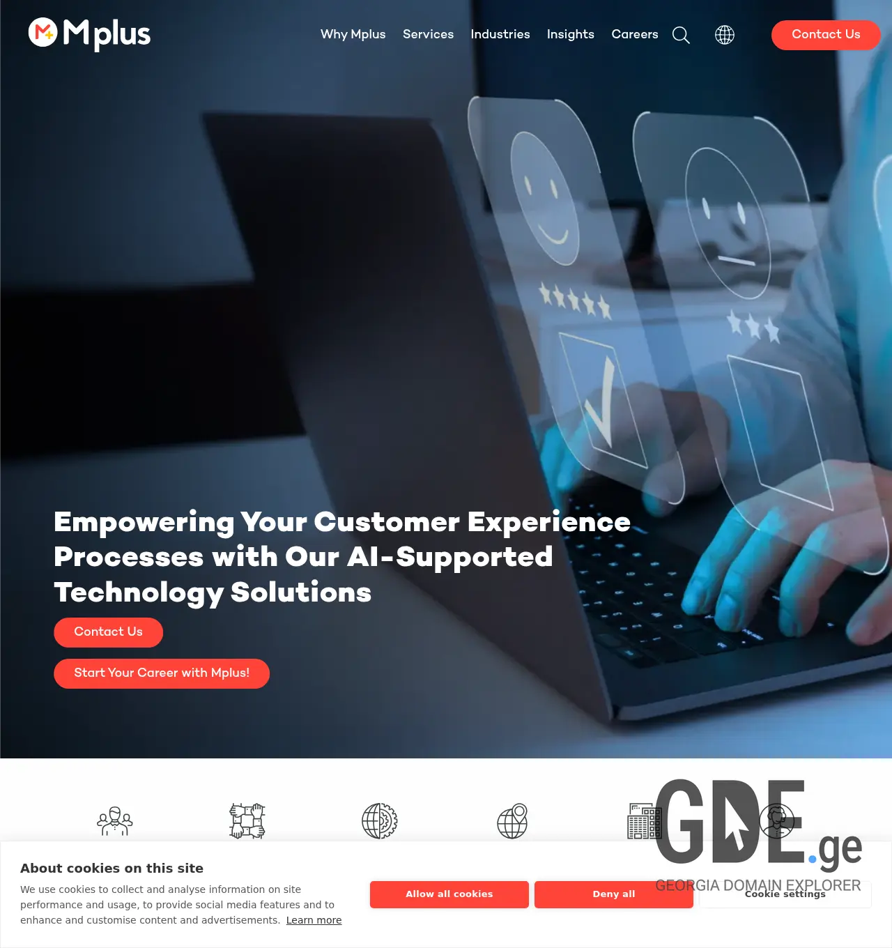 Screenshot of the site mplusgroup.ge at 2026-05-26