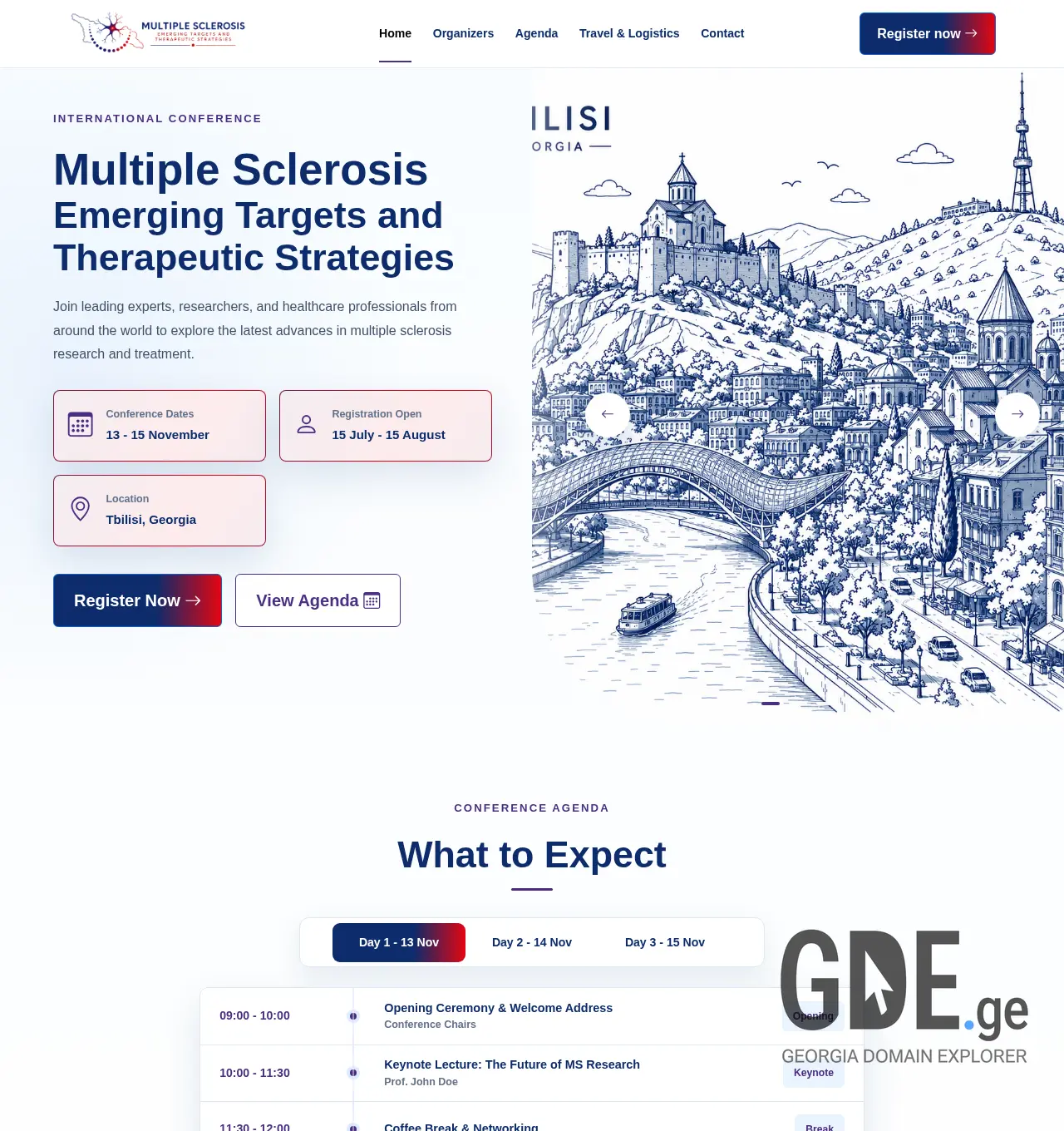 Screenshot of the site msconference.ge at 2026-07-03