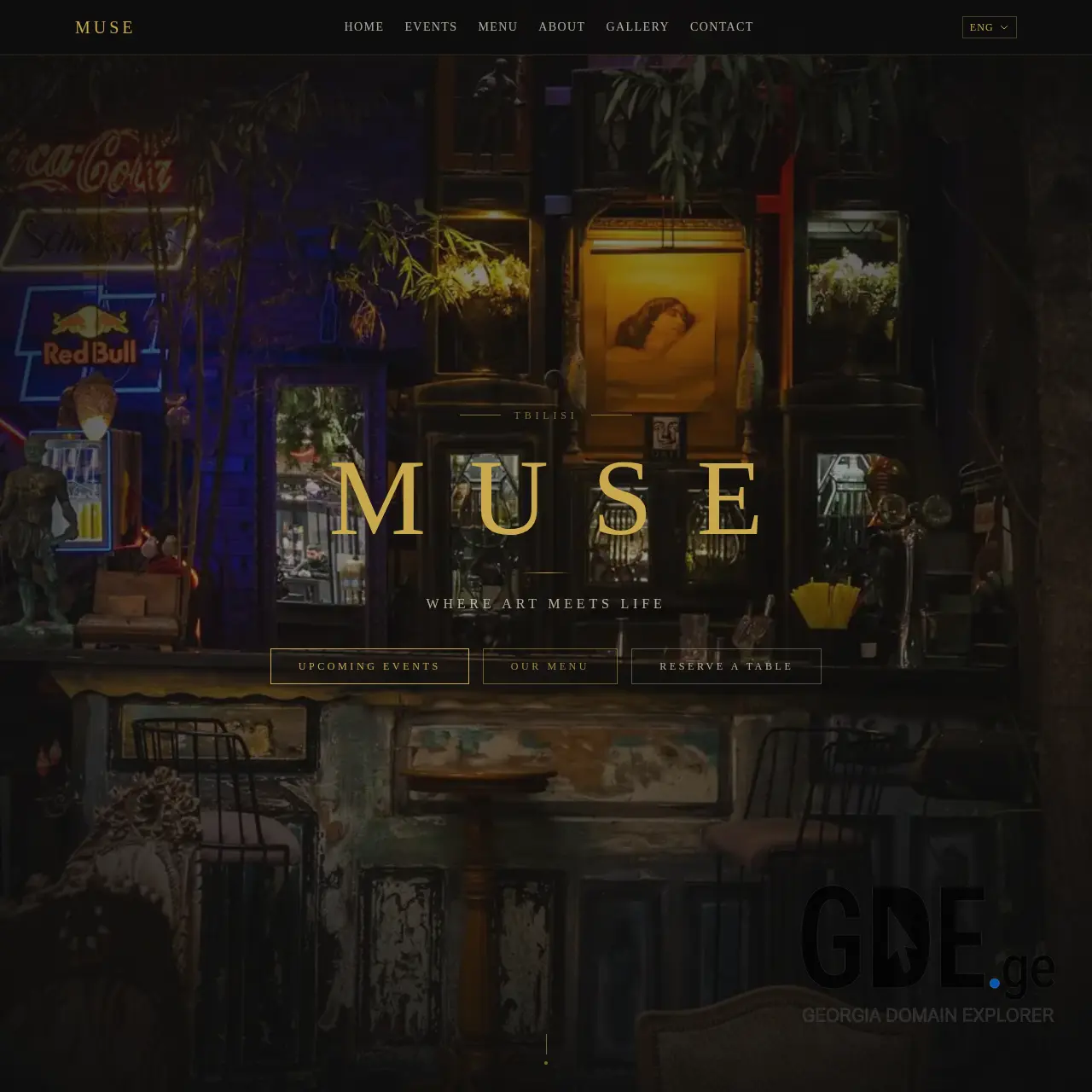 Screenshot of the site musebar.ge at 2026-03-10