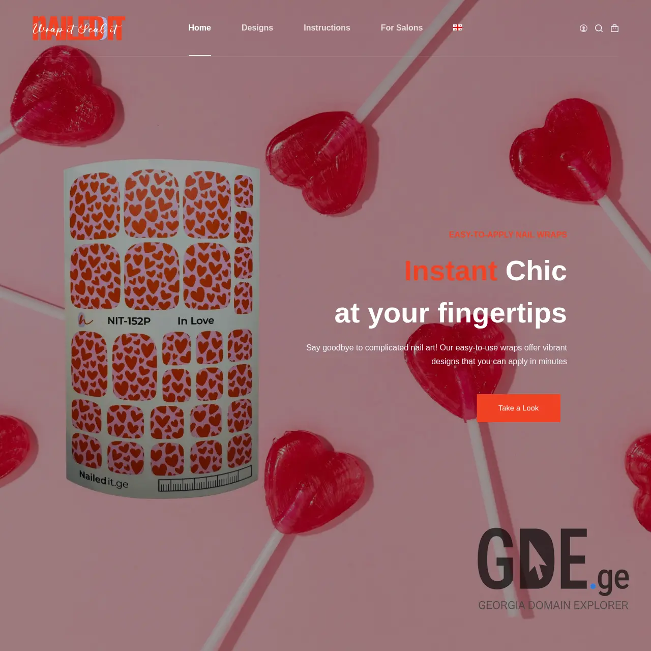 Screenshot of the site nailwraps.ge at 2026-03-19