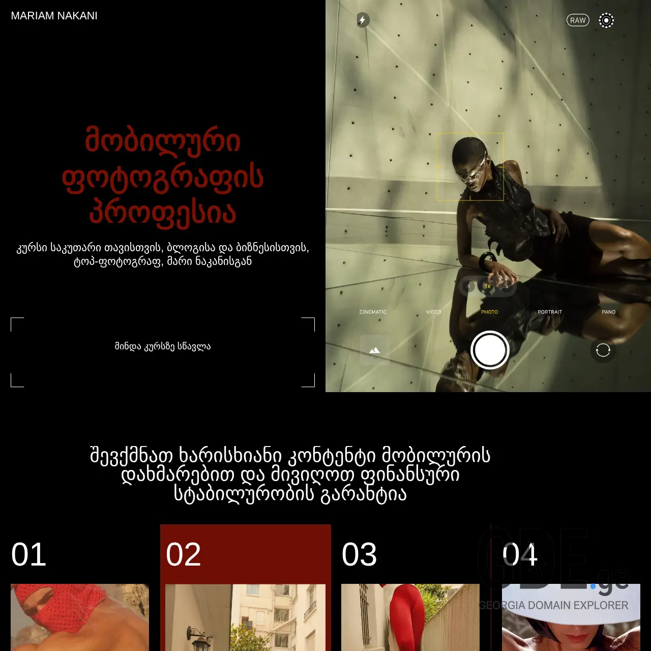 Screenshot of the site nakani.ge at 2026-03-28