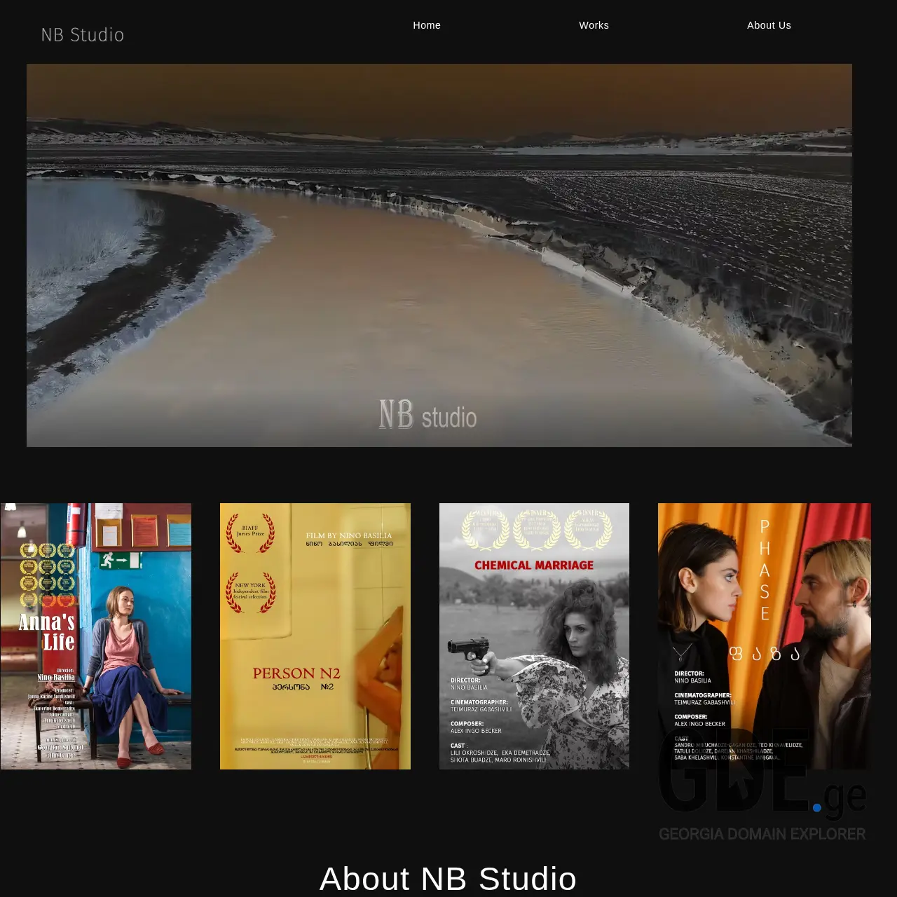 Screenshot of the site nbstudio.ge at 2026-03-28